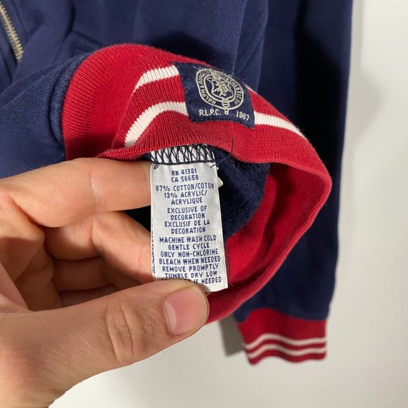 Polo Ralph Lauren 67' Felt Spellout full zip varsity jacket mens size medium - Picture 8 of 8